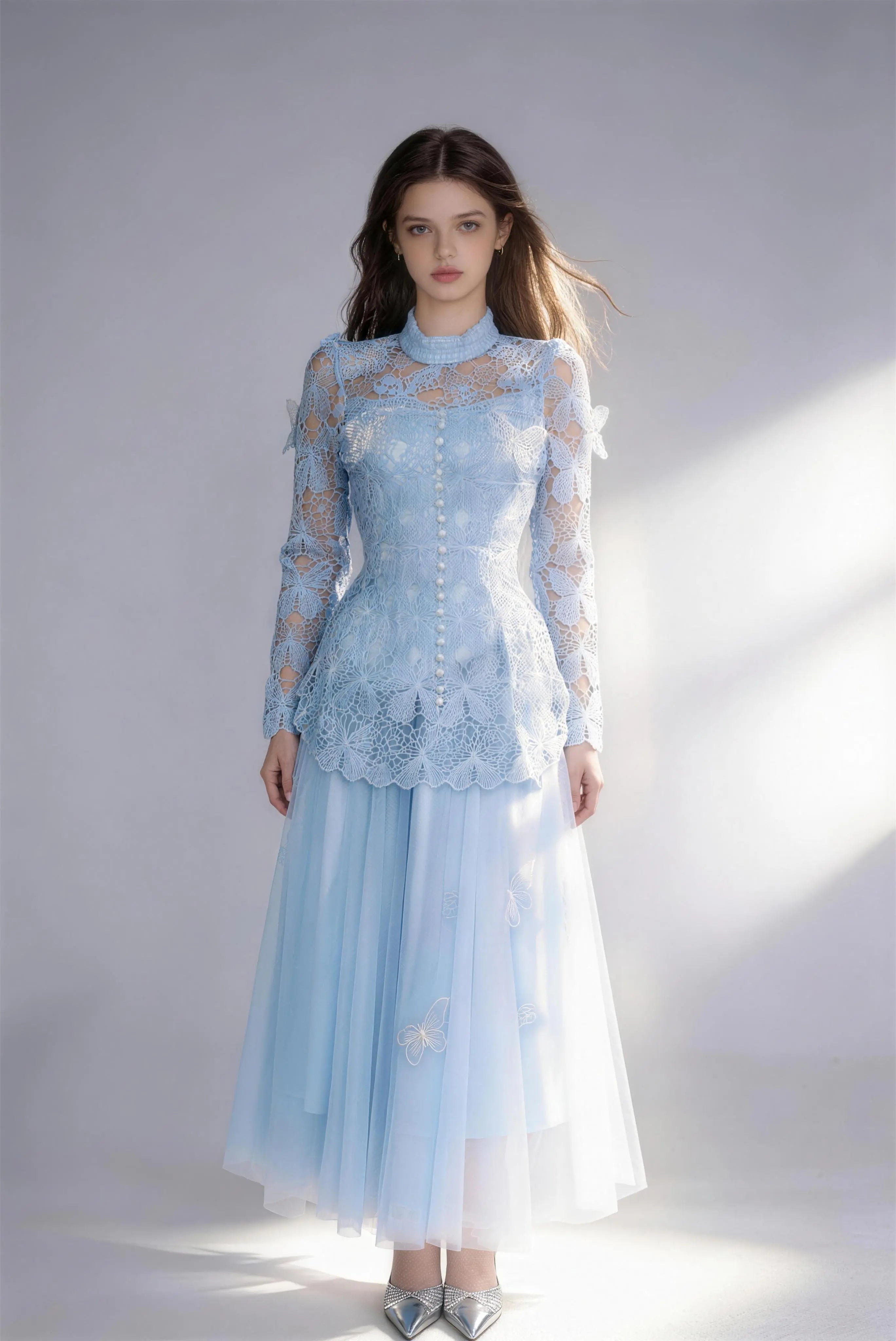2-Piece Lace Embroidered Maxi Dress Set – phoehua