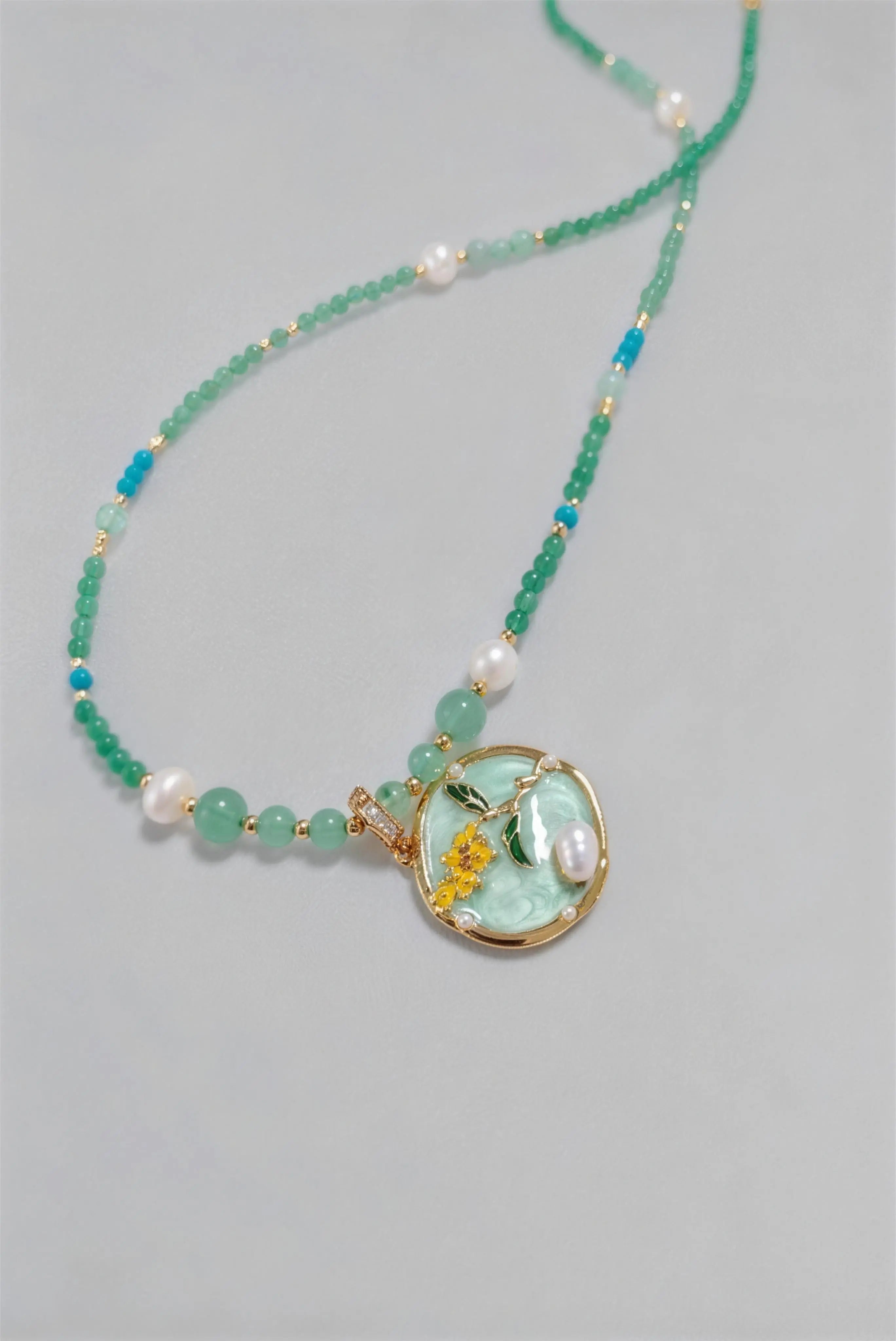 Osmanthus Pearl Beaded Necklace For Women