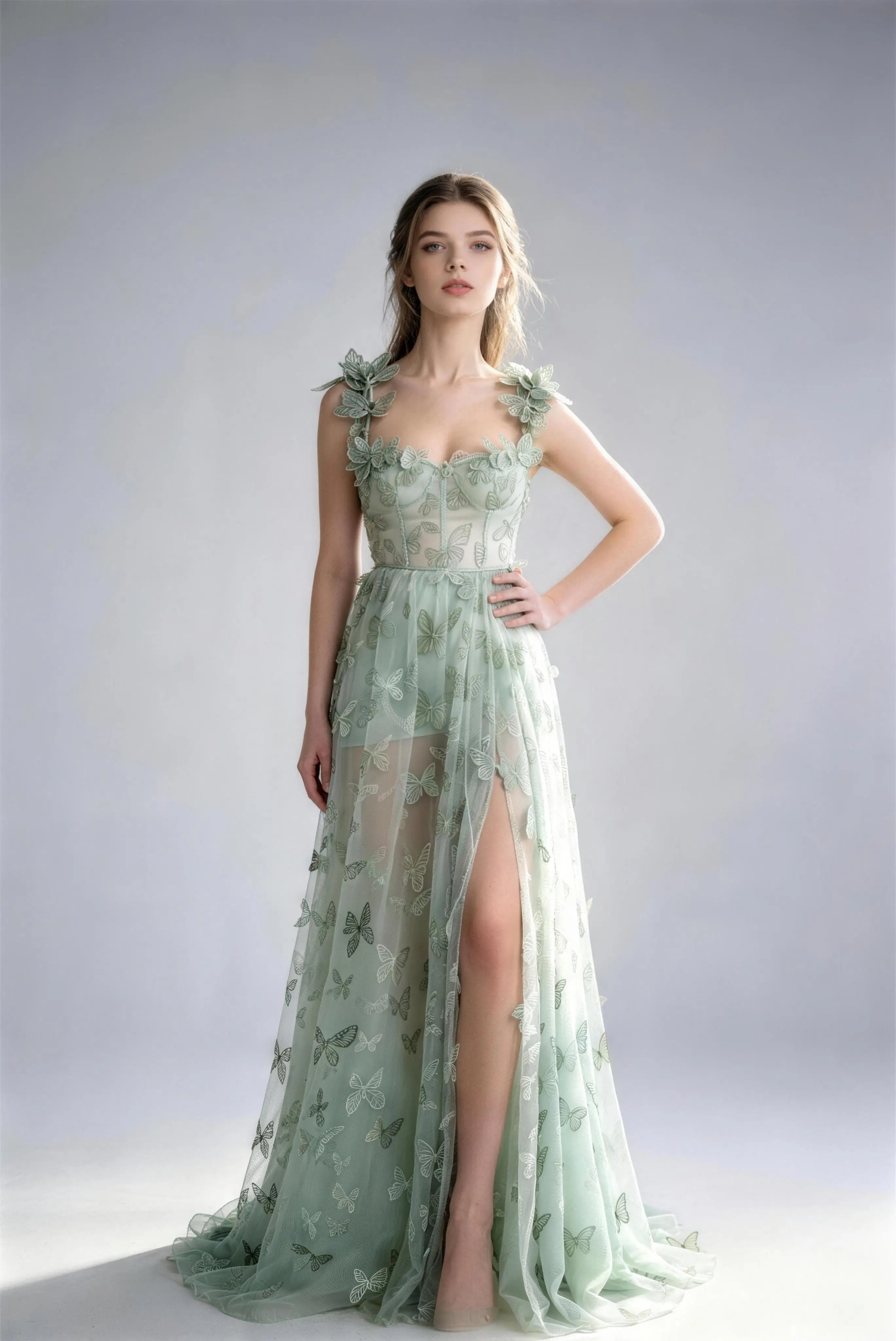 Fairy Butterfly Tulle Backless Maxi Dress