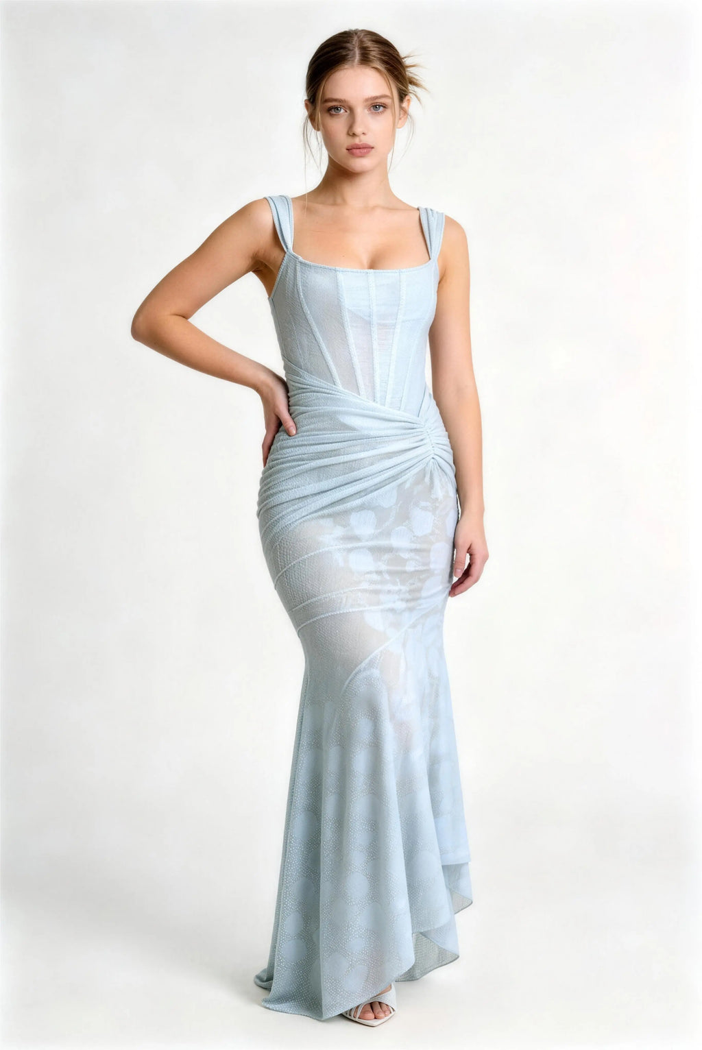 Asymmetric Corset Lace Mermaid Evening Dress