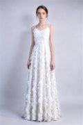 3D Feather Tassel Formal Evening Gown