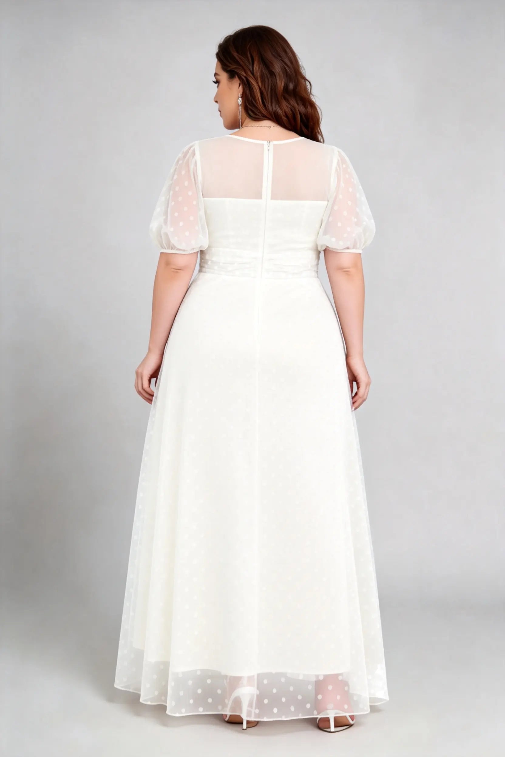 puff sleeve maxi dress formal Apple Blossom Elegant floral puff sleeve maxi dress