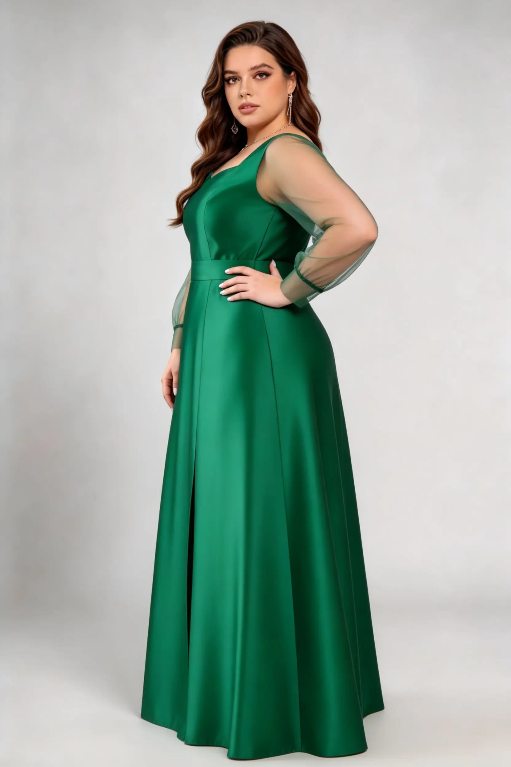 pink hair green dress Strapless Long Corset Prom Dress with Sweetheart Neckline Champagne / 4