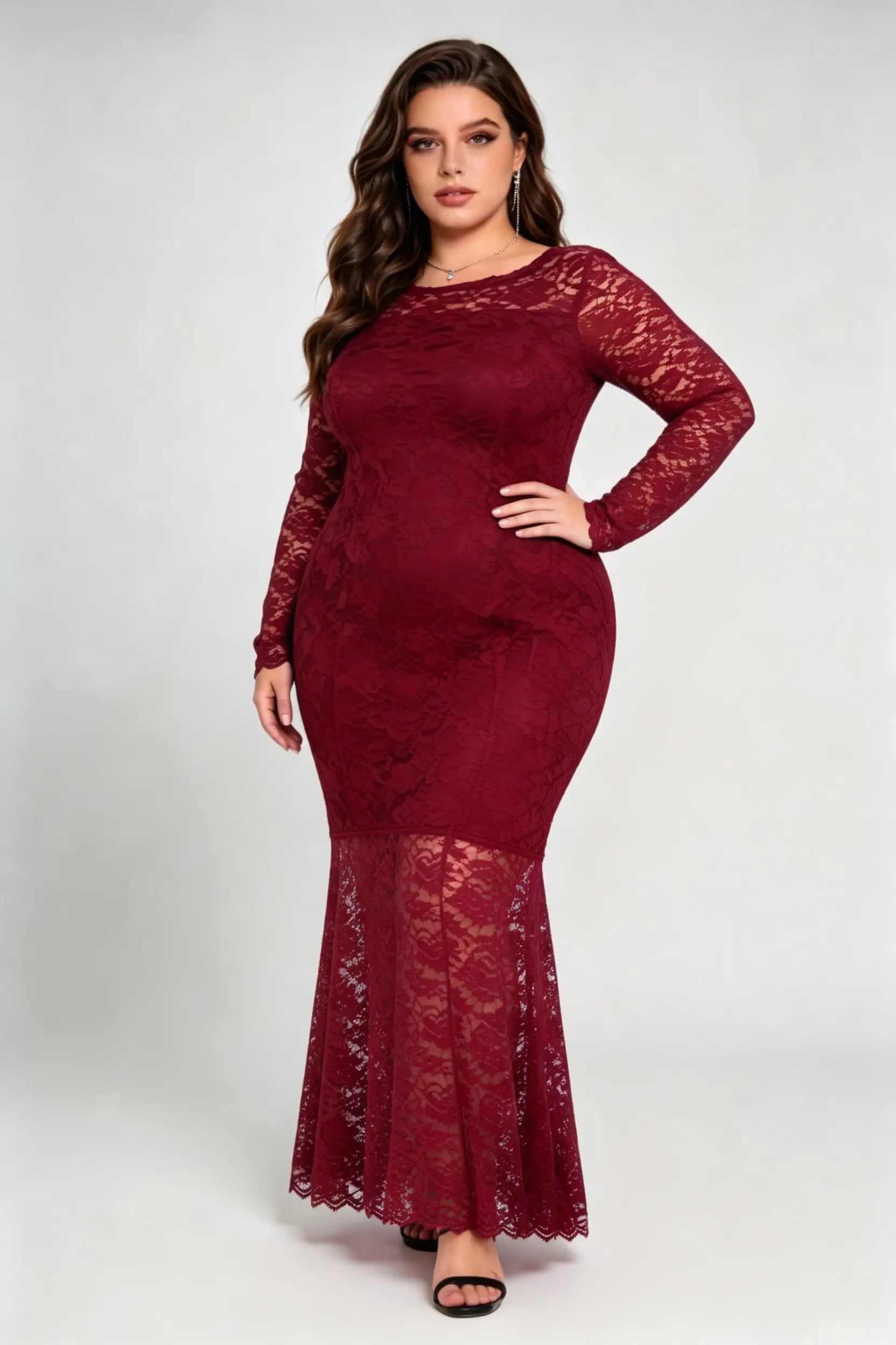 coral evening dresses for wedding Pure Mermaid Gown - Red main image 0