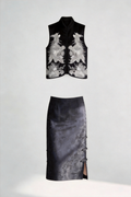 Traditional Chinese Phoenix Embroidery Vest & Gradient Skirt Set - Elegant Oriental Fashion