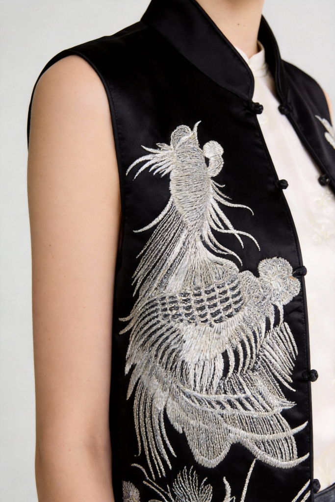 Traditional Chinese Phoenix Embroidery Vest