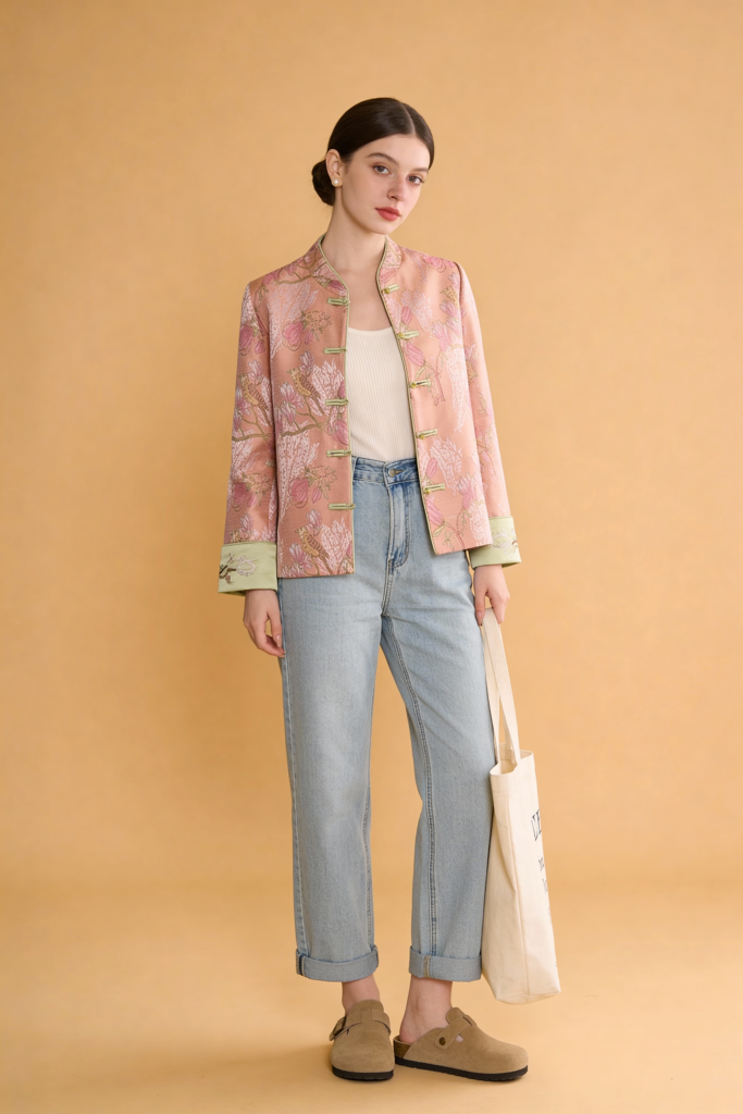 Autumn Plant Flower Stand Collar Coats