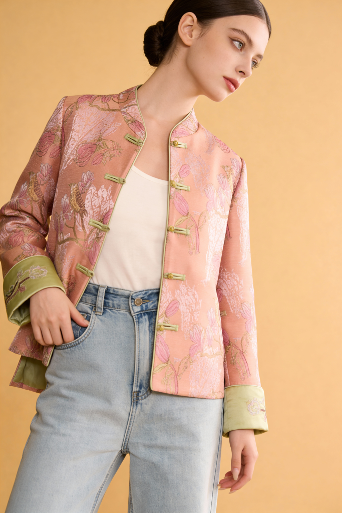 Autumn Plant Flower Stand Collar Coats