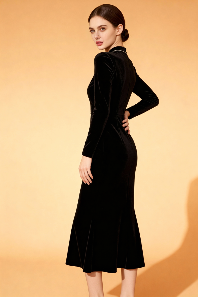 New Other Mid Waist Long Stand Collar Dresses