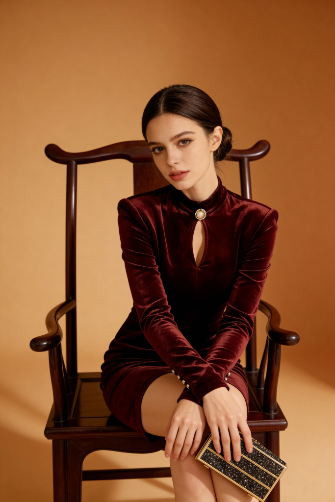 New Winter Solid Mid Waist Regular Collarless Dresses