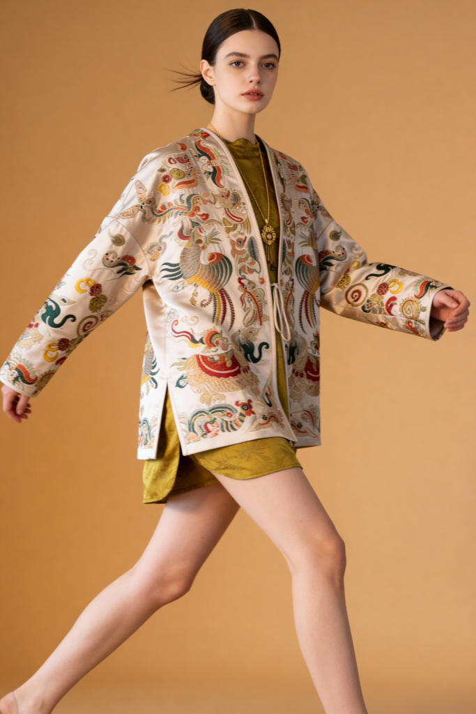 New Autumn Embroidery V Neck Coats