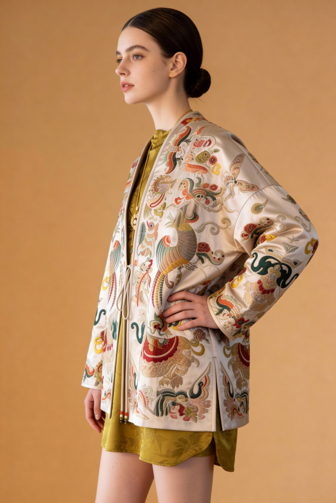 New Autumn Embroidery V Neck Coats