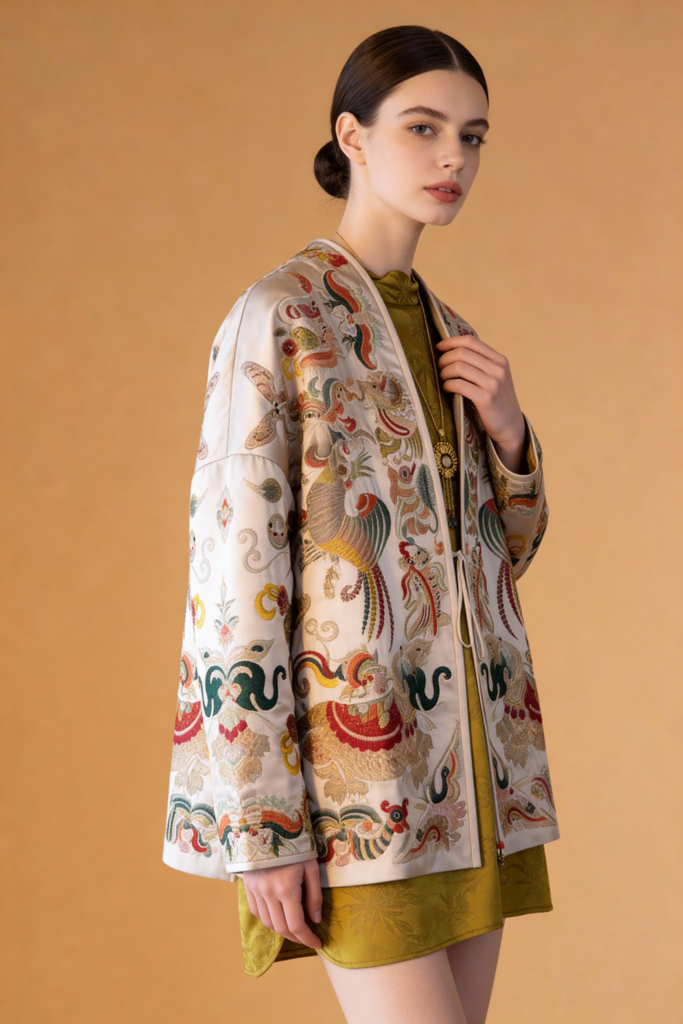 New Autumn Embroidery V Neck Coats