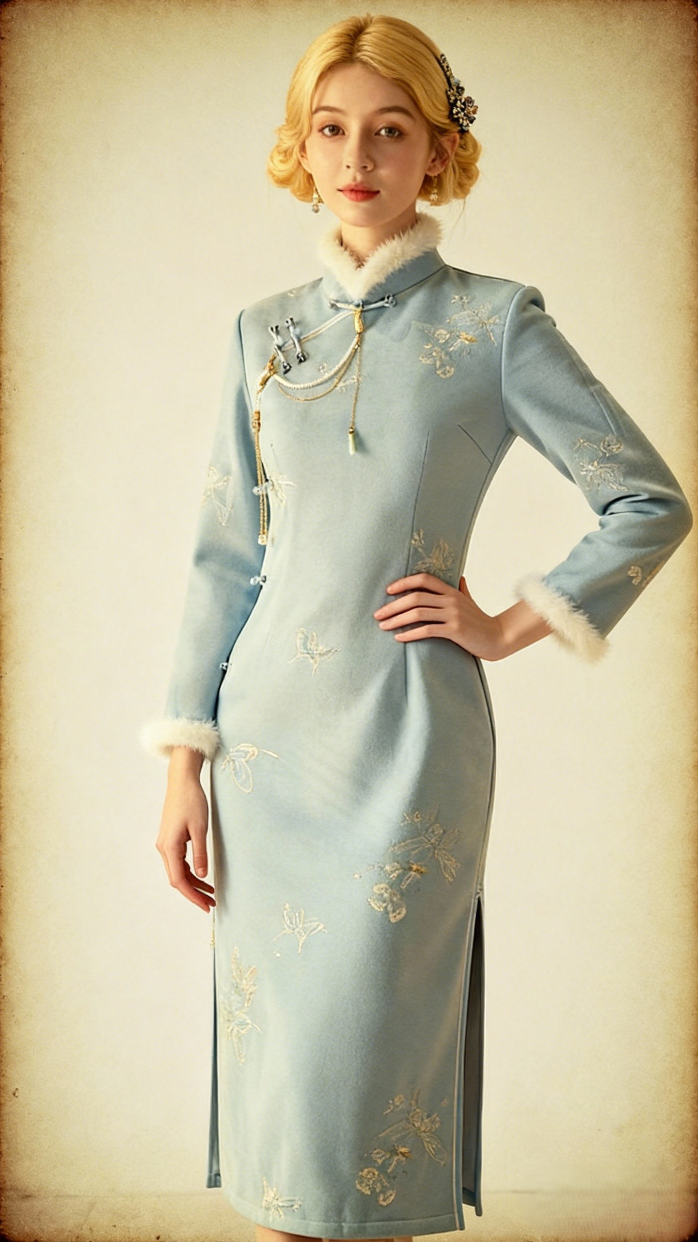 New Winter Stand Collar Retro Cheongsam