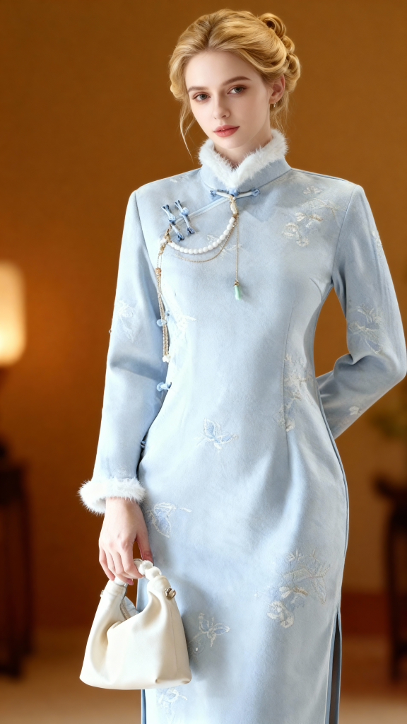 New Winter Stand Collar Retro Cheongsam