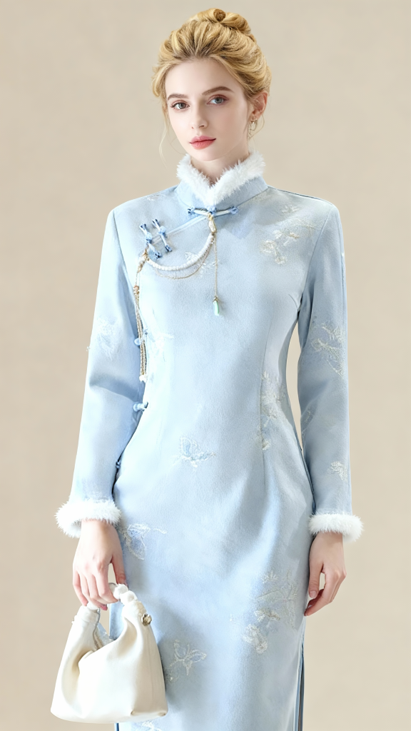 New Winter Stand Collar Retro Cheongsam