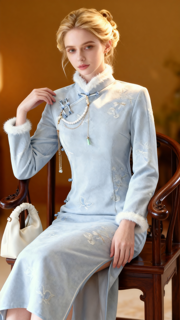 New Winter Stand Collar Retro Cheongsam