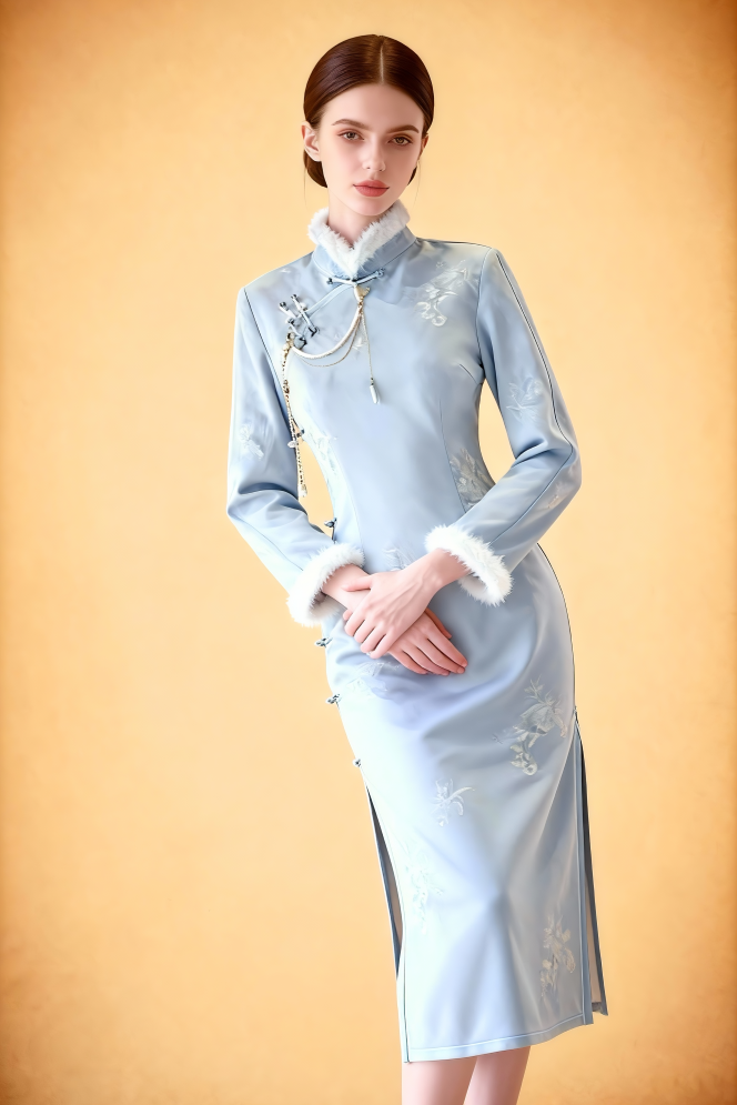 New Winter Stand Collar Retro Cheongsam