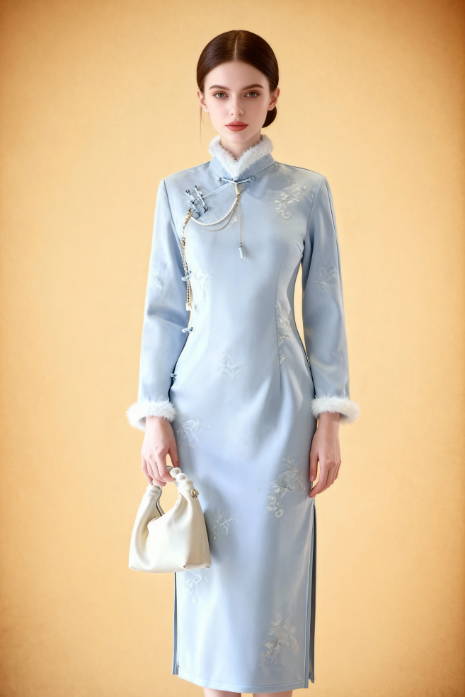 New Winter Stand Collar Retro Cheongsam