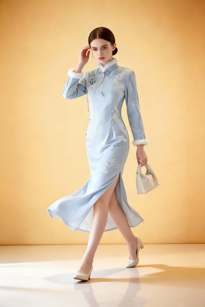 New Winter Stand Collar Retro Cheongsam