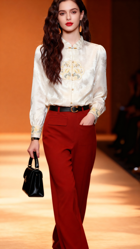 New Autumn Plant Flower Chinese Blouses