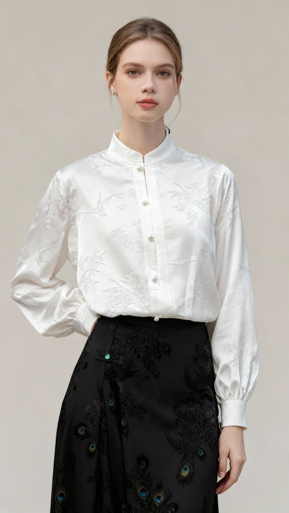 New Autumn Solid Color Chinese Blouses