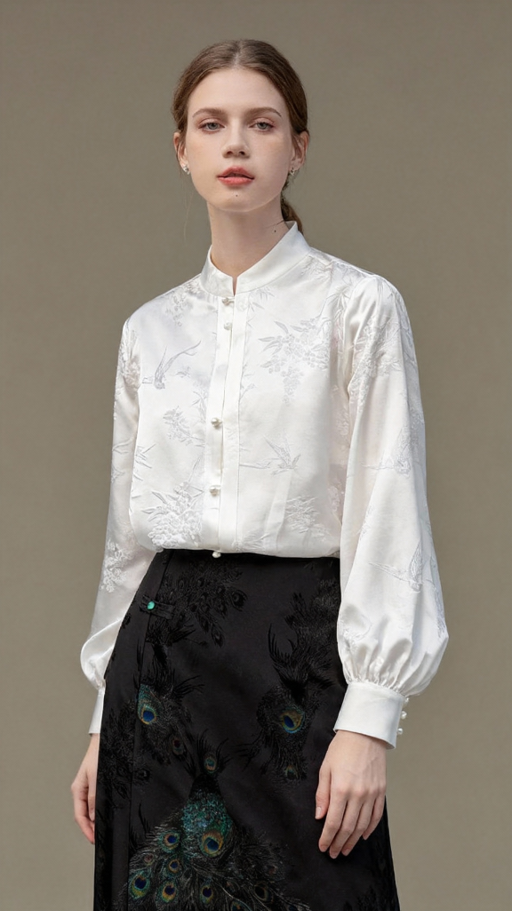 New Autumn Solid Color Chinese Blouses