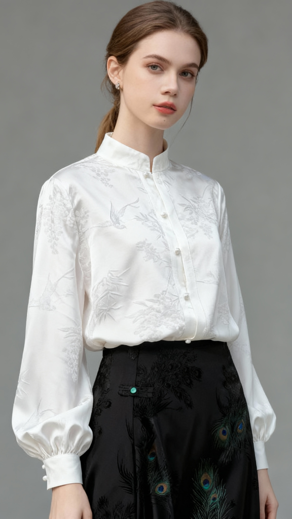 New Autumn Solid Color Chinese Blouses