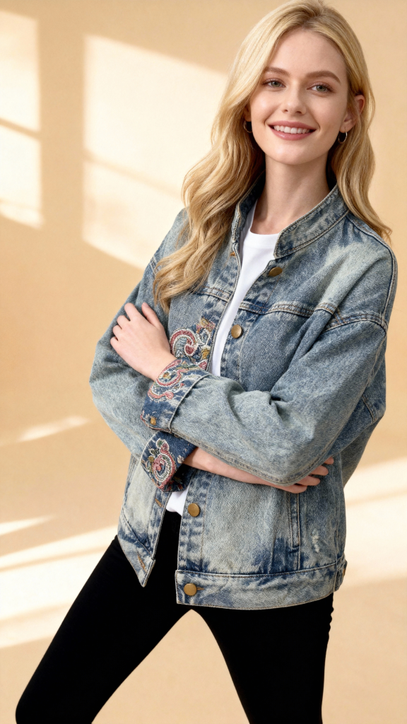 New Autumn Turn Down Collar REGULAR Denim Jacket