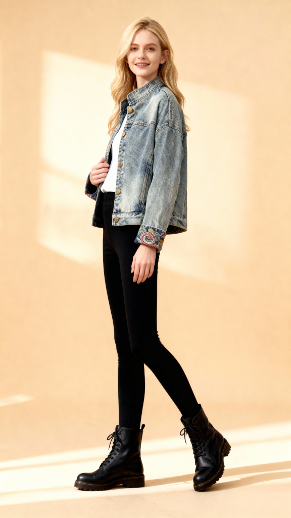 New Autumn Turn Down Collar REGULAR Denim Jacket