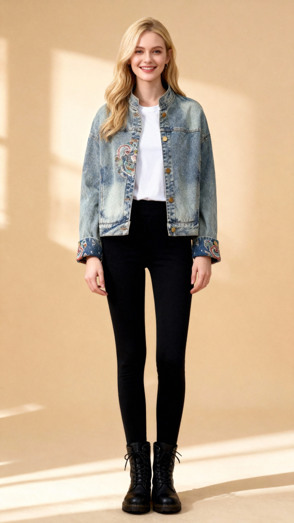 New Autumn Turn Down Collar REGULAR Denim Jacket