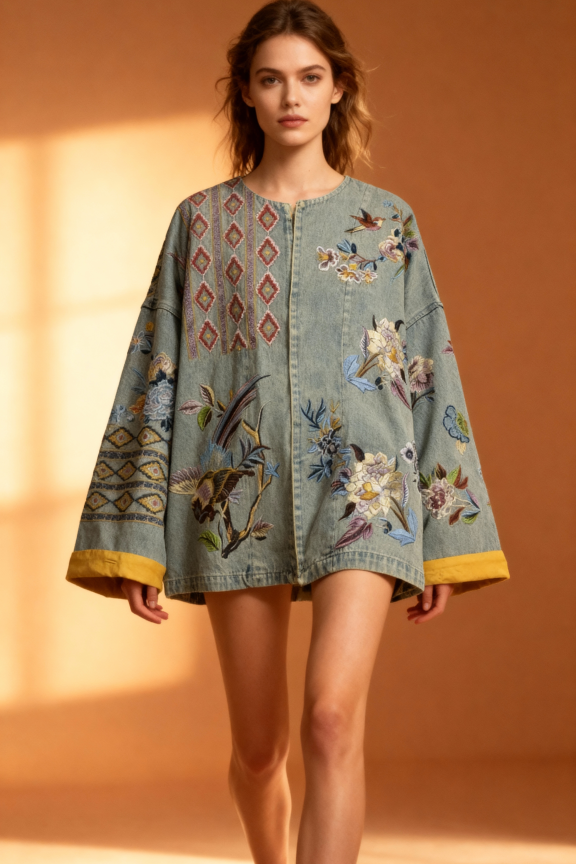 New Autumn O Neck REGULAR Denim Jacket