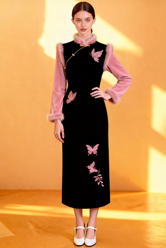 New Winter Stand Collar Retro Cheongsam