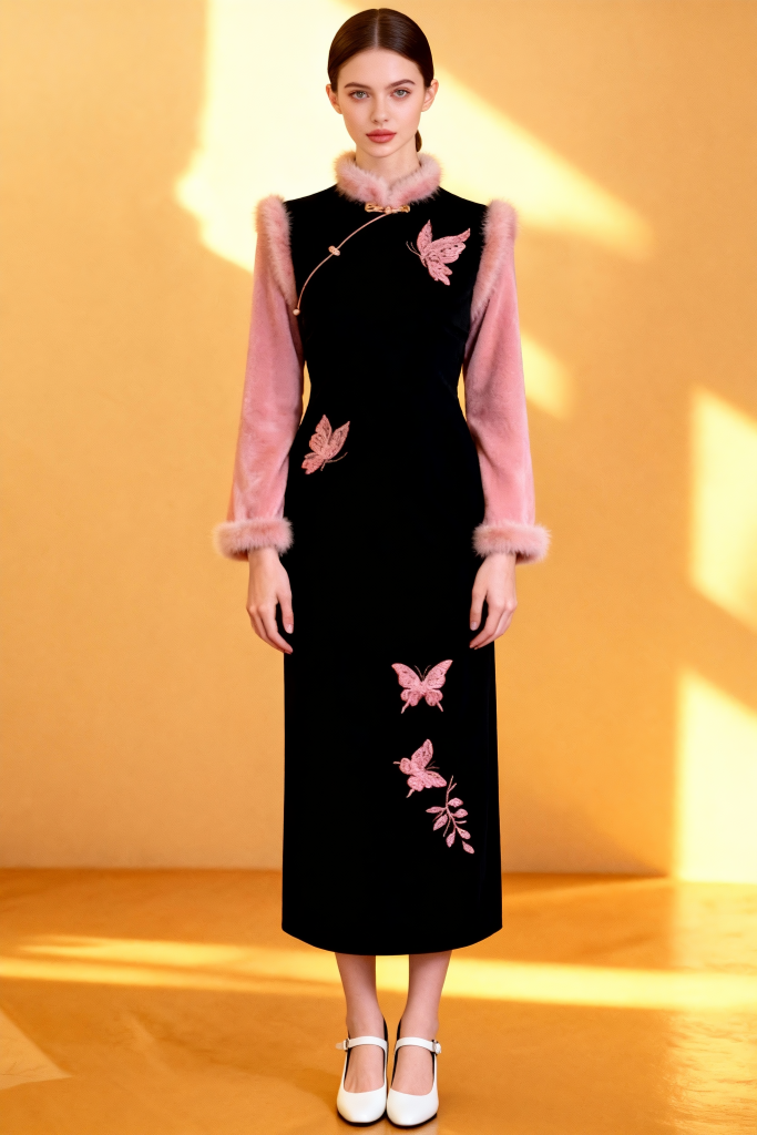 New Winter Stand Collar Retro Cheongsam