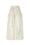 New Chinese Style Embroidered Wide Leg Pants Gentle Temperament High Waist Drape Long Pants