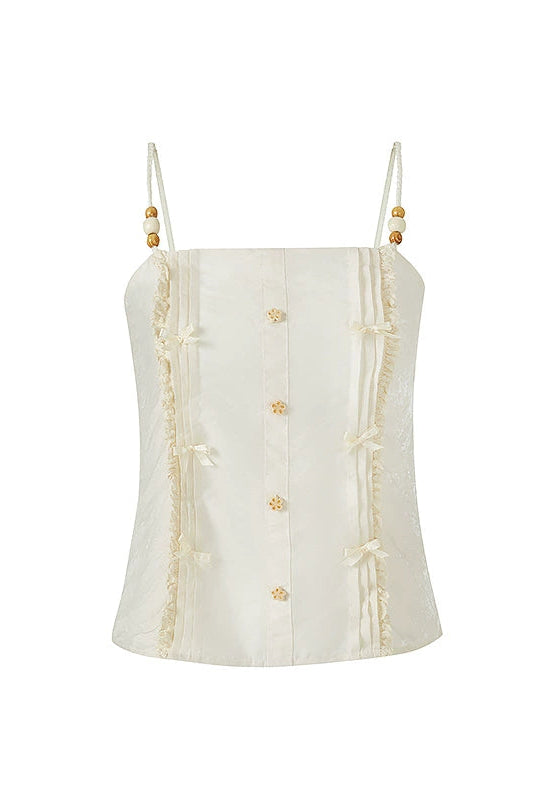 New Chinese Style Lace-spliced Camisole Gentle Girlish Inner Top
