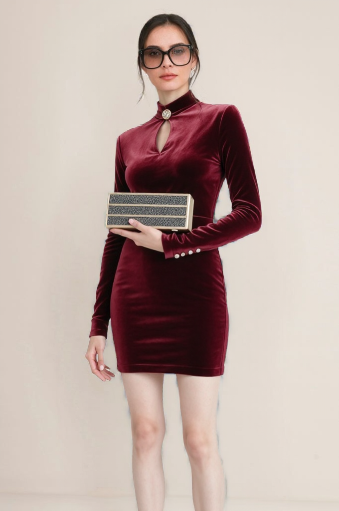 New Winter Solid Mid Waist Regular Collarless Dresses