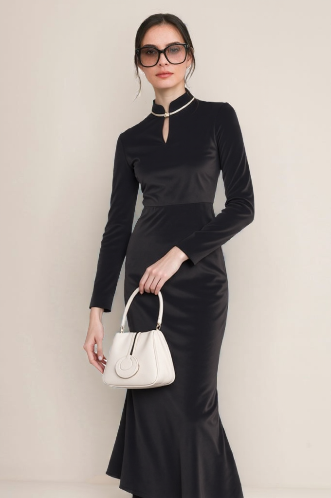 New Other Mid Waist Long Stand Collar Dresses